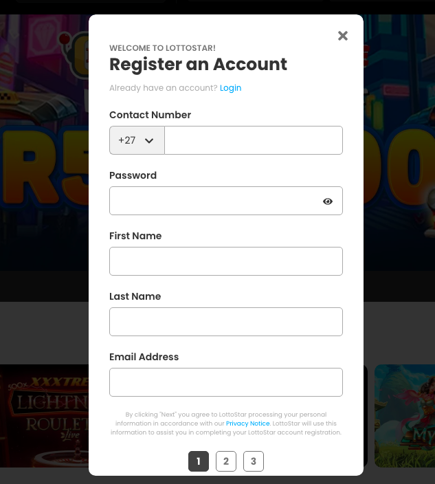 Aviator Lottostar Registration