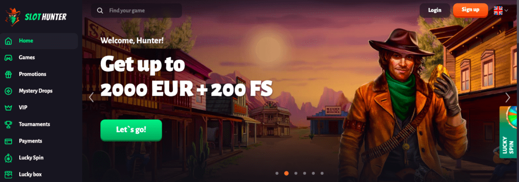 SlotHunter Casino official website