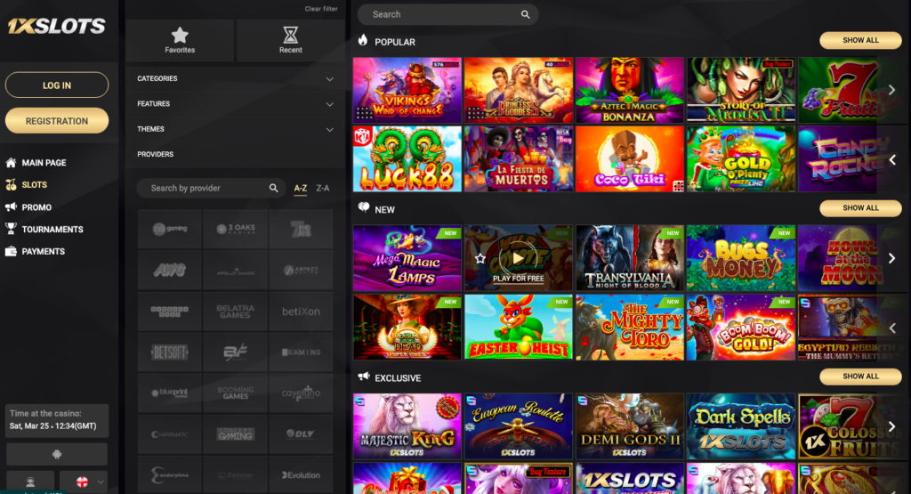 1XSLOTS Casino Slot Games