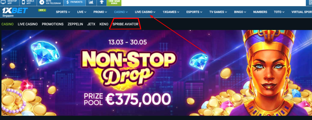 Aviador Spribe 1xBet
