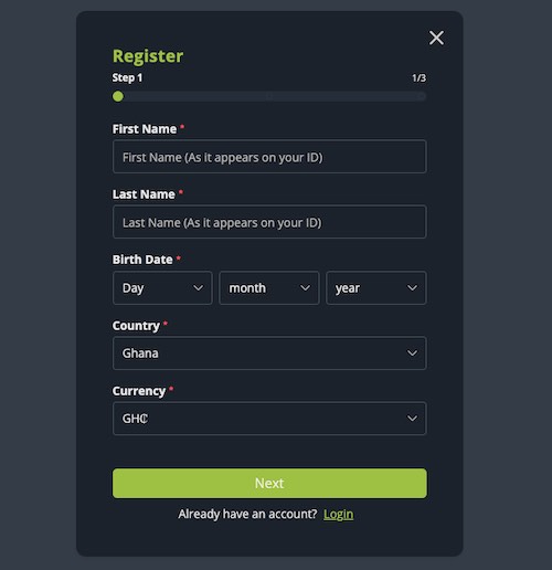 Registration in BETBORO to play Aviator