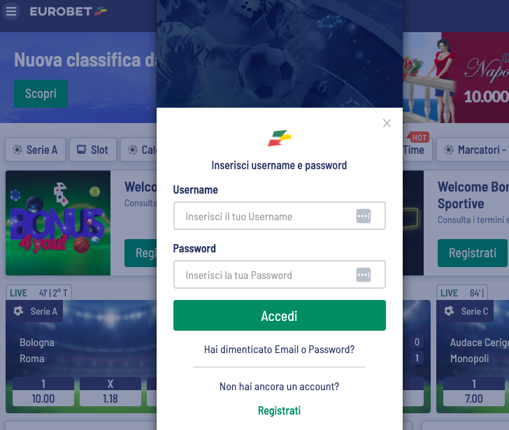 Eurobet Registration to play Aviator