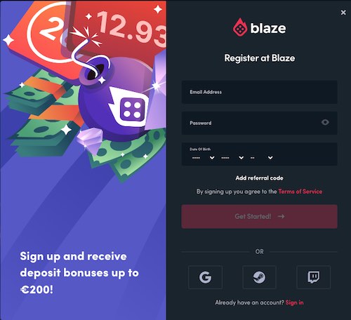 Blaze Aviator Registration Process