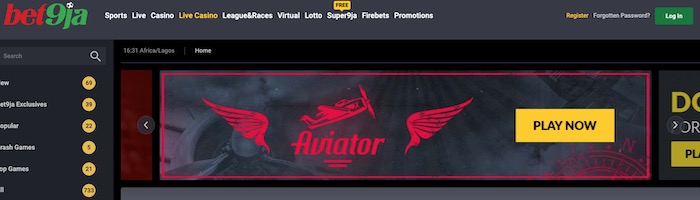 Play Aviator at Bet9ja Casino Official website