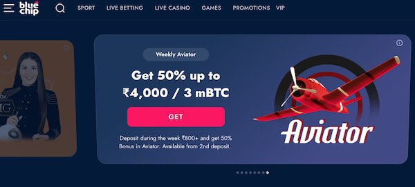 Game Aviator at BlueChip Crypto Casino