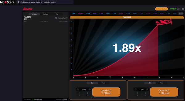 Демо-версия игры Bitstarz Aviator