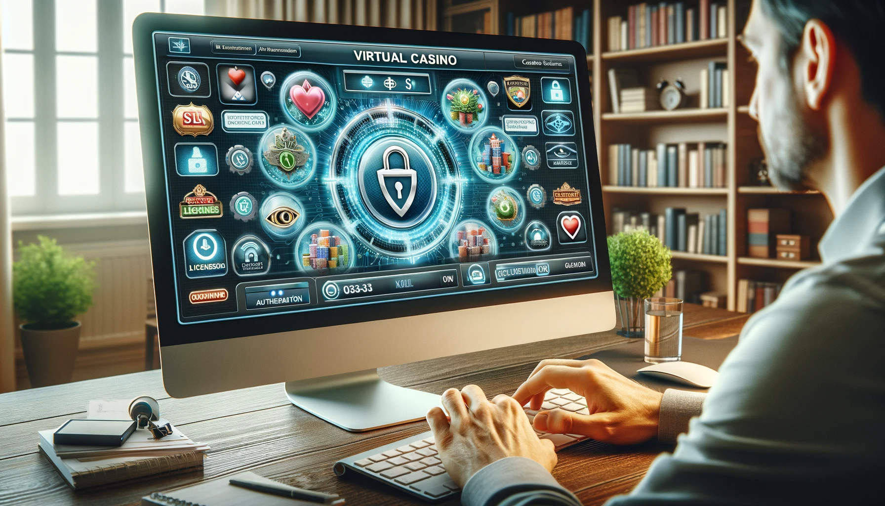 Enhanced Online Casino Security: Safeguarding Personal and Financial Integrity Secure online casino interface with SSL encryption and authentication badges
