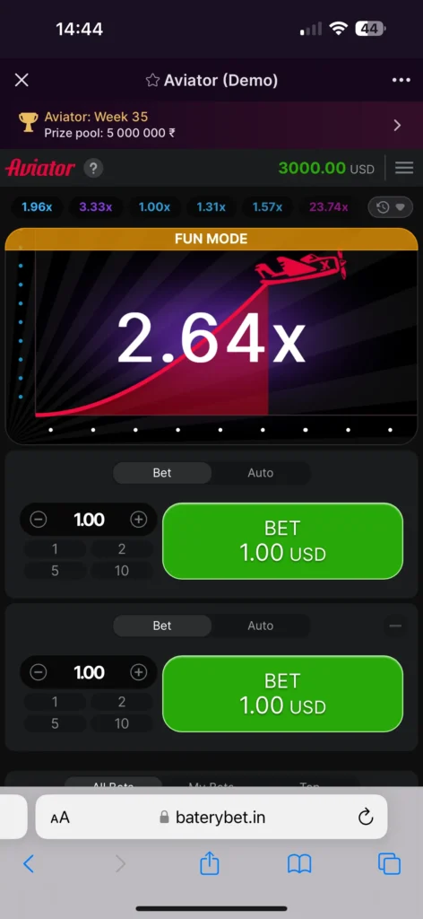 battery aviator game