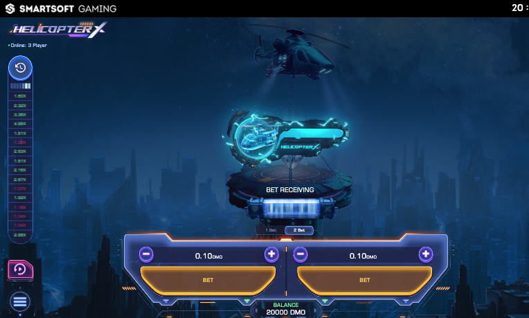 Players gathered around Helicopter X, the new crash game sensation