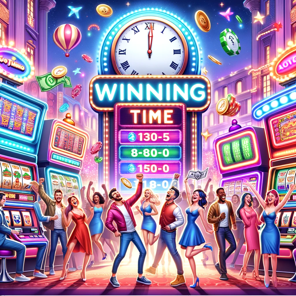 Best Time to Play Online Slots Excited players at the peak time playing online slots