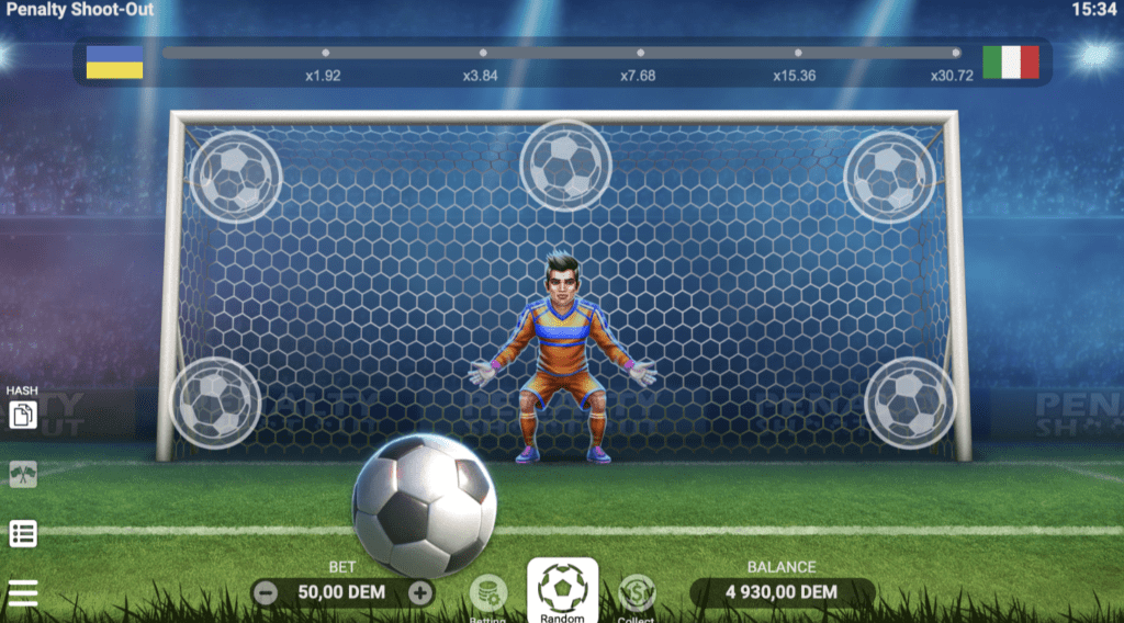 penalty shootout casino - gameplay